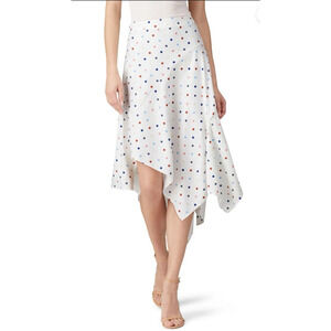 N12H Women S 2 4 Skirt Wonderland Rainbow Polka Dot Midi White